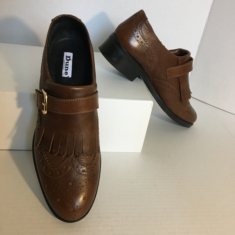 DUNE LONDON Leather Wingtip Fringe NEW Sz 10ish
